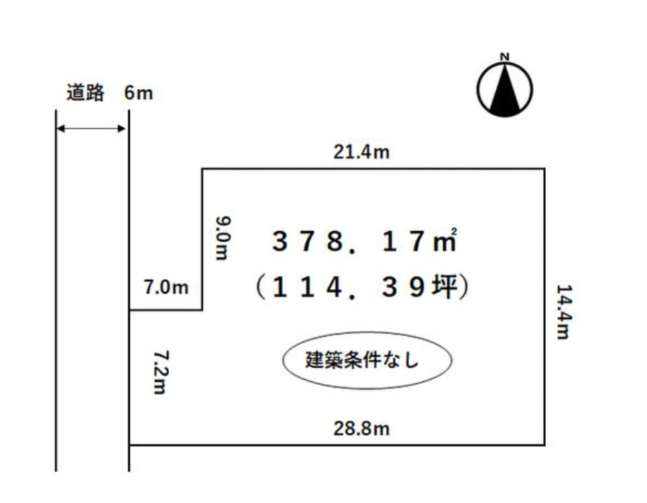 【住宅用地】不破郡垂井町府中　915万円（114.39坪 / 378.17㎡） 　東海道本線 / 垂井駅  1,900ｍ